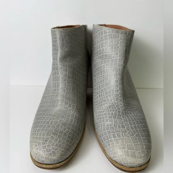 Rachel Comey Gray Croc-Embossed Ankle Boots 10 9.5 - Picture 3 of 11